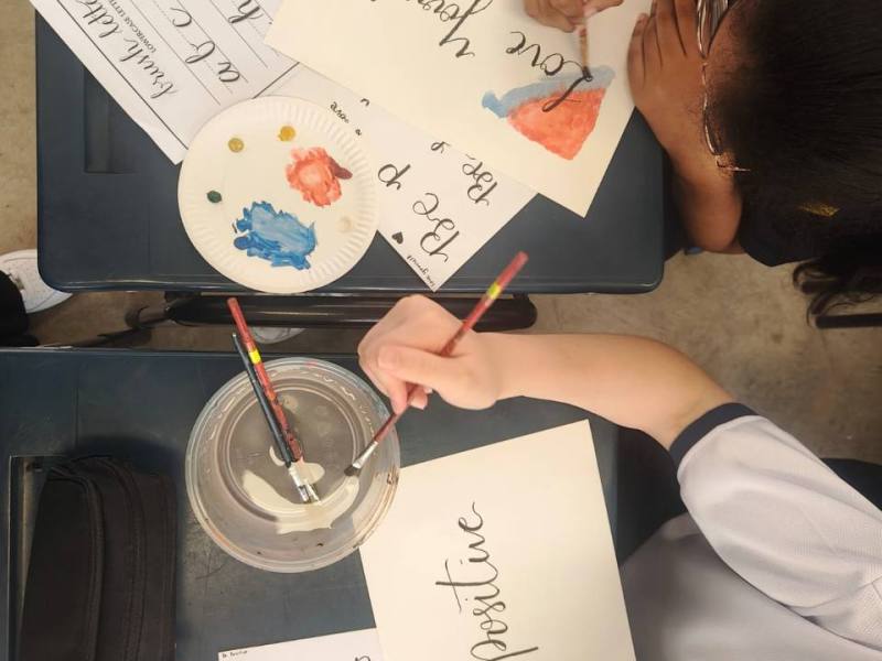 Hougang Secondary School March Holiday Brush Lettering&nbsp;Workshop